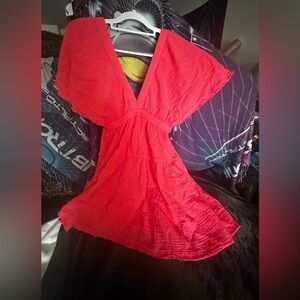 Aerie Bright Coral Summer Lightweight Dress and Swim Cover Up Oversized